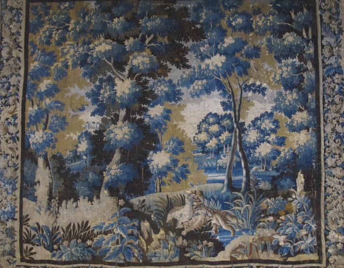 Flemish Wool and Silk Verdure Tapestry